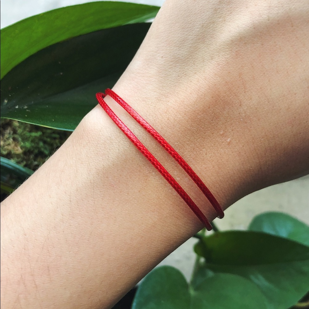 Kabbalah Red Vegan Leather Slip Knot Bracelet
